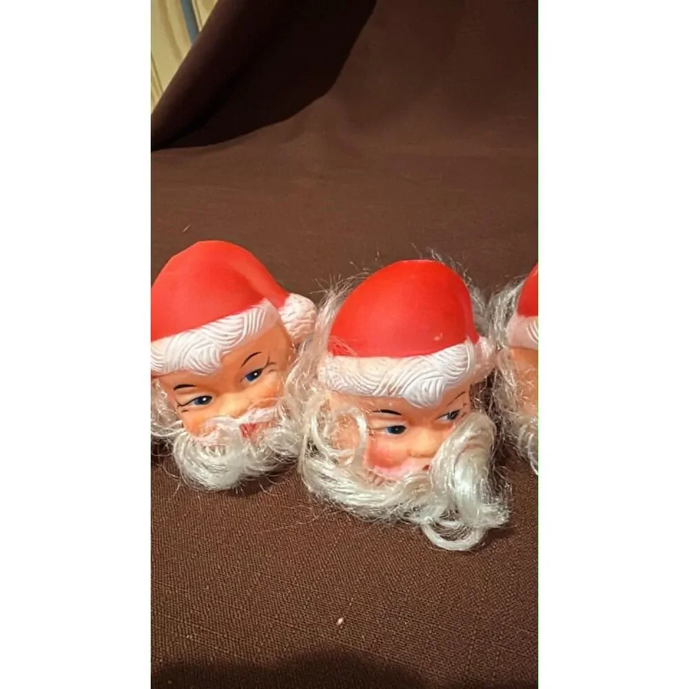 Lot of Vintage Christmas Santa Blow Mold Light Covers
